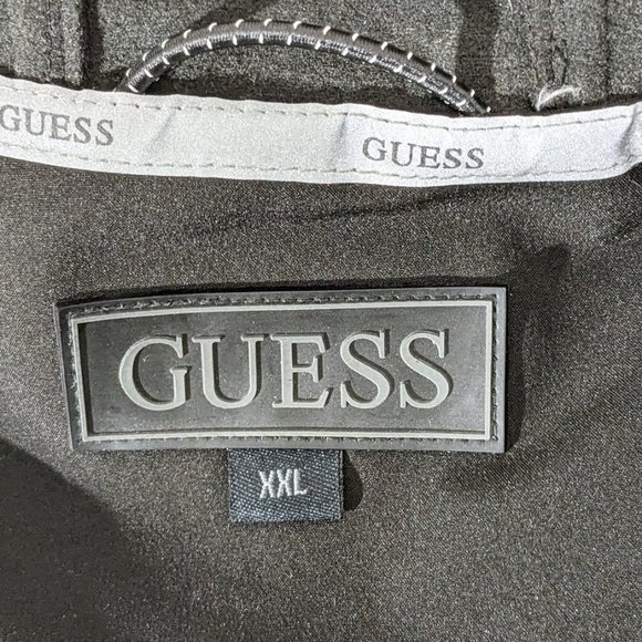 Guess Jacket Men's BlackFull Zip Microfiber Lined With Hoode Raincoats Sz XXL - Picture 8 of 13